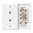 Standard Telephone Wall Jack, 6p4c X 6p4c, Screw Terminals (White)
