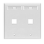 Dual-Gang Quickport, Wallplate w/ ID Windows, 2-port (White)