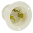 30A, 480V NEMA L8-30P, 2P, 3W, Flanged Inlet Locking Receptacle, Grounding (White)