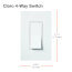 Claro On/Off Paddle Switch, 15A General Purpose, 4-Way, CA-4PS-WH, White