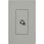 Claro Coaxial Cable Jack, F-Style, 75 Ohm Cable, Fits Decorator-Style Wall Plates, Gray
