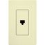 Claro Telephone Jack, 6-conductor, RJ11, Fits Decorator-Style Wall Plates, CA-PJ-AL, Almond