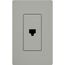 Claro Telephone Jack, 6-conductor, RJ11, Fits Decorator-Style Wall Plates, CA-PJ-GR, Gray