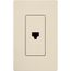 Claro Telephone Jack, 6-conductor, RJ11, Fits Decorator-Style Wall Plates, Light Almond