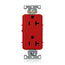Decora Plus Duplex Receptacle Outlet,  Smooth Face, 20A, 125V Back or Side Wire, NEMA 5-20R, 2-Pole, 3-Wire, Self-Grounding, Red