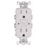 Claro 15A Self-Testing GFCI, Tamper Resistant Duplex Receptacle, Designer Style Outlet, CAR-15-GFST-WH, White