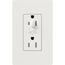 Claro 15A Half-Dimming, Tamper Resistant Duplex Receptacle, Decorator Outlet, Gloss Finish, White