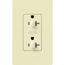 Claro 20A Dual Dimming, Tamper Resistant Duplex Receptacle, Decorator Outlet, Gloss Finish, Almond