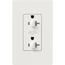 Claro 20A Dual Dimming, Tamper Resistant Duplex Receptacle, Decorator Outlet, Gloss Finish, White