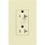 Claro 20A Half-Dimming, Tamper Resistant Duplex Receptacle, Decorator Outlet, Gloss Finish, Almond