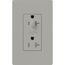 Claro 20A Half-Dimming, Tamper Resistant Duplex Receptacle, Decorator Outlet, Gloss Finish, Gray