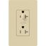 Claro 20A Half-Dimming, Tamper Resistant Duplex Receptacle, Decorator Outlet, Gloss Finish, Ivory