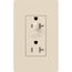 Claro 20A Half-Dimming, Tamper Resistant Duplex Receptacle, Decorator Outlet, Gloss Finish, Light Almond