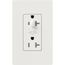 Claro 20A Half-Dimming, Tamper Resistant Duplex Receptacle, Decorator Outlet, Gloss Finish, White