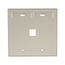 Dual-Gang Quickport, Wallplate w/ ID Windows, 1-port (Ivory)