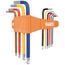 10 Piece Powder Coated Long Ball End Hex Key Set, SAE