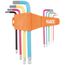 9 Piece Powder Coated Long Ball End Hex Key Set, Metric