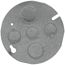 4" Octagon Concrete Box Cover, Flat w/ 1/2" & 3/4" Knockouts