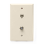 Standard Telephone Wall Jack, 6p4c X F, Screw Terminal (Light Almond)