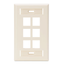 Single-Gang Quickport, Wallplate w/ ID Windows, 6-port (Light Almond)