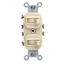 15A, 120/277V Duplex Style 3-way/3-way AC Combo Switch, Residential/ Non-grounding, Side Wired (Light Almond)