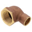 1/2" X 3/4" C x F Cast Brass 90-Degree Elbow (Lead Free)