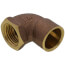 1/2" X 3/8" C x F Cast Brass 90-Degree Elbow (Lead Free)