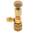 5/16" Female Flare Compact Thumbscrew Core Depressor, 5/16" M. Flare w/ 1/4" M. Flare Access Port