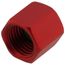 1/4" Red Anodized Aluminum Hex Cap (Pack of 6)