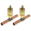 1/4" Flare Copper Access Tee w/ 5/16" OD x 2" Copper Tube, w/ 1/4" Flare Brass Wrench Cap & Valve Core (2 Pack)