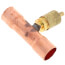 1/4" Flare Copper Access Tee, 1/2" Copper Tube w/ 1/4" Flare Brass Wrench Cap and Valve Core (Pack of 2)