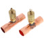 1/4" Flare Copper Access Tee, 1/2" Copper Tube w/ 1/4" Flare Brass Wrench Cap and Valve Core (Pack of 2)