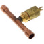 1/4" Flare Copper Access Tee on 1/4" Copper Tube, w/ 1/4" Flare Brass Wrench Cap and Valve Core (Pack of 2)