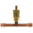 1/4" Flare Copper Access Tee on 1/4" Copper Tube, w/ 1/4" Flare Brass Wrench Cap and Valve Core (Pack of 2)