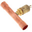 1/4" Flare Copper Access Tee on 3/8" Copper Tube w/ 1/4" Flare Brass Wrench Cap and Valve Core (Pack of 2)