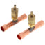 1/4" Flare Copper Access Tee on 3/8" Copper Tube w/ 1/4" Flare Brass Wrench Cap and Valve Core (Pack of 2)