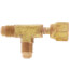 1/4" F. Flare w/ Depressor Tip x 1/4" M. Flare x 1/4" M. Flare Tee, Access on Branch, All Brass (Pack of 2)