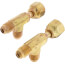 1/4" F. Flare w/ Depressor Tip x 1/4" M. Flare x 1/4" M. Flare Tee, Access on Branch, All Brass (Pack of 2)