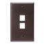 Single-Gang Quickport, Wallplate, 2-port (Brown)