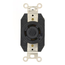 30A, 347/600V 3PY, NEMA L20-30R, 4P, 4W, Flush Mtg Locking Receptacle, Non-Grounding, V-0-MAX (Black)