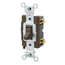 15A, 120/277V Toggle Framed Single-pole AC Quiet Switch, Commercial Grade, Grounding, Side Wired(Brown)