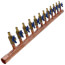 1" Female Sweat x Spin Closed (Right) Copper Manifold, 1/2" PEX Crimp Ball Valves, Lead Free (12 Outlets)