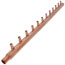1" PEX Crimp × Spin Closed Copper Manifold, w/ 1/2" PEX Crimp Outlets (12 Outlets)