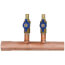 1" Male Sweat x Female Sweat Copper Manifold w/ 1/2" PEX Crimp Ball Valves, Lead Free (2 Outlets)