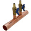 1" Male Sweat x Female Sweat Copper Manifold w/ 1/2" PEX Crimp Ball Valves, Lead Free (2 Outlets)