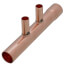1" Male Sweat x Female Sweat Copper Manifold w/ 1/2" Sweat Loops (2 Outlets)