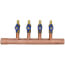 1" Male Sweat x Female Sweat Copper Manifold w/ 1/2" PEX Crimp Ball Valves, Lead Free (4 Outlets)