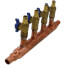 3/4" PEX Crimp Copper Manifold w/ 1/2" PEX Crimp Ball Valves, Lead Free (4 Outlets)
