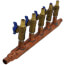 3/4" PEX Crimp Copper Manifold w/ 1/2" PEX Crimp Ball Valves, Lead Free (5 Outlets)