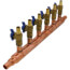3/4" PEX Crimp Copper Manifold w/ 1/2" PEX Crimp Ball Valves, Lead Free (6 Outlets)